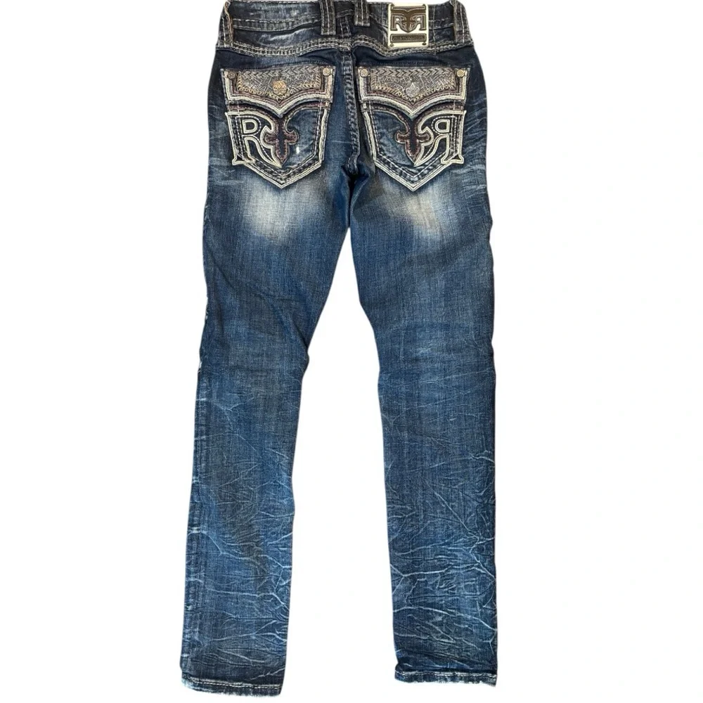 Rock Revival Chase Biker Dark Blue Relaxed Men's Jeans collectors edition - Picture 10 of 13